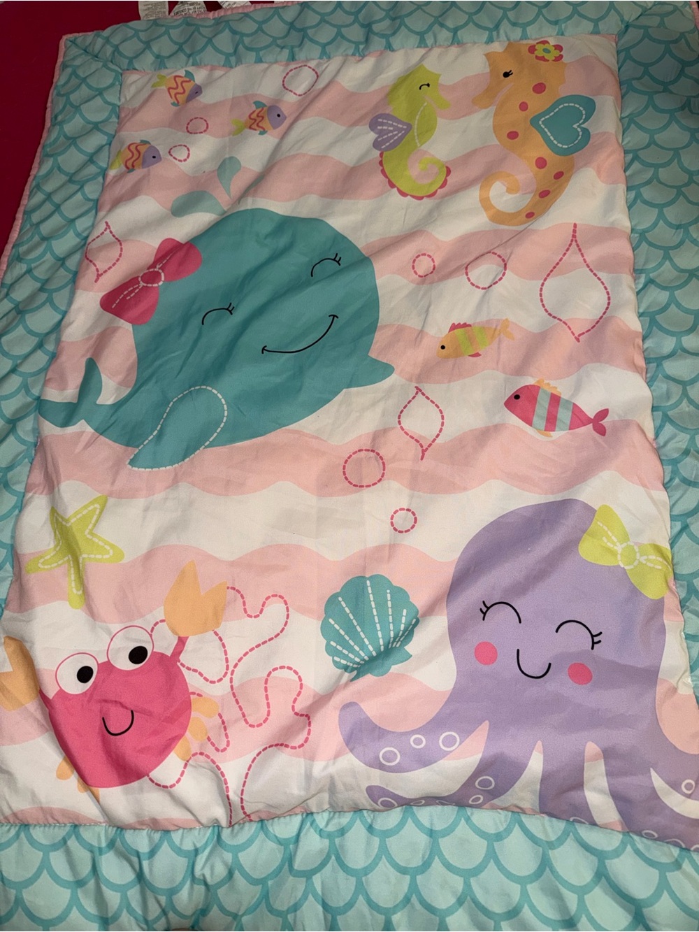 Kids' Pink Ocean Animal Pajama Set - Cute Whale & Octopus Print